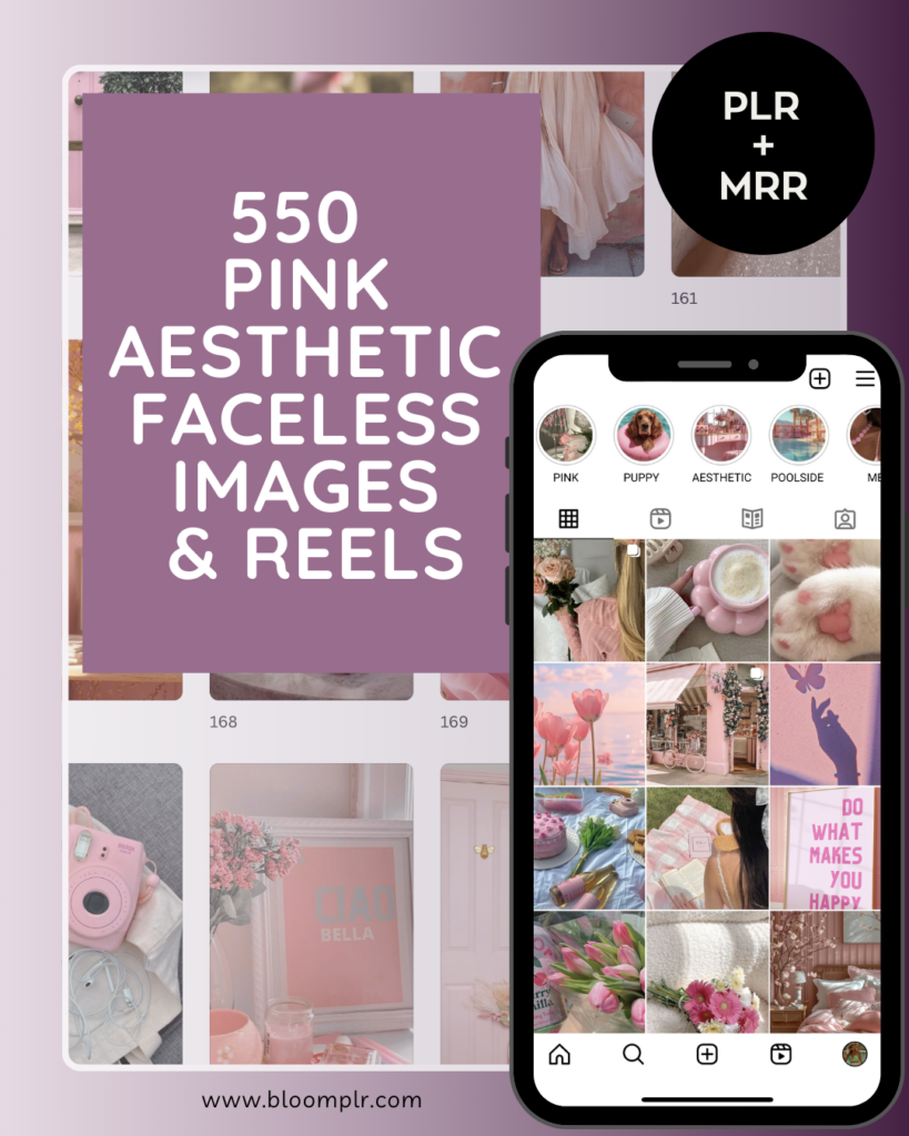 550 pink aesthetic faceless images & reels (instagram post (45)) (1)